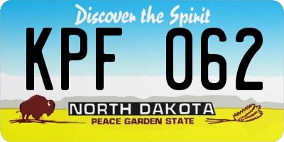 ND license plate KPF062