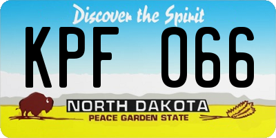 ND license plate KPF066