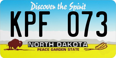 ND license plate KPF073