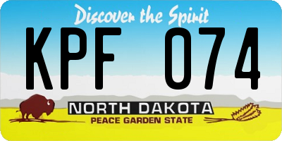 ND license plate KPF074