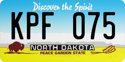 ND license plate KPF075