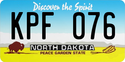 ND license plate KPF076
