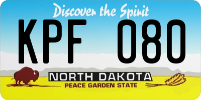 ND license plate KPF080