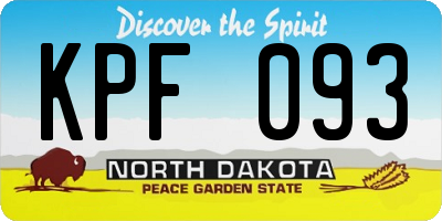 ND license plate KPF093