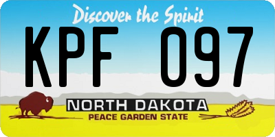 ND license plate KPF097