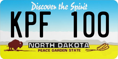 ND license plate KPF100