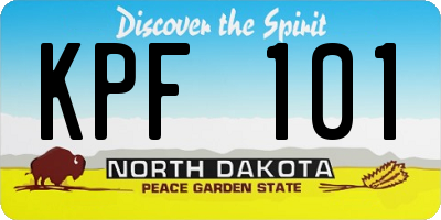 ND license plate KPF101