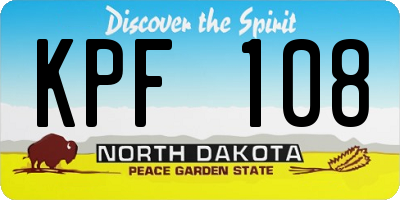 ND license plate KPF108