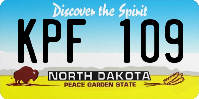 ND license plate KPF109