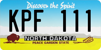 ND license plate KPF111