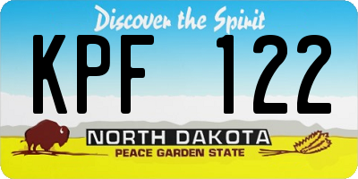 ND license plate KPF122