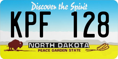 ND license plate KPF128