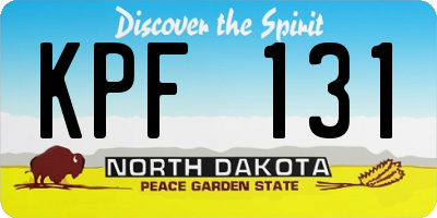ND license plate KPF131