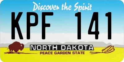 ND license plate KPF141