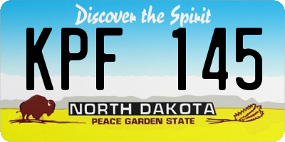 ND license plate KPF145