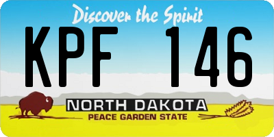 ND license plate KPF146