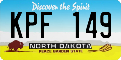 ND license plate KPF149