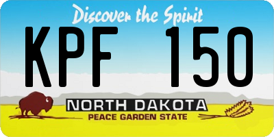 ND license plate KPF150