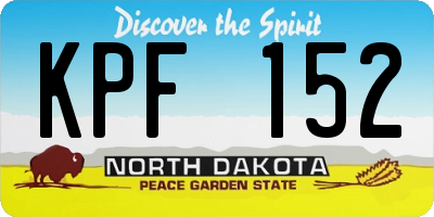 ND license plate KPF152