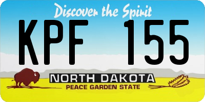 ND license plate KPF155
