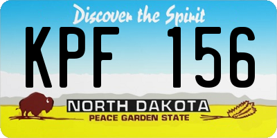 ND license plate KPF156