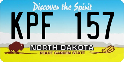 ND license plate KPF157