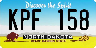 ND license plate KPF158