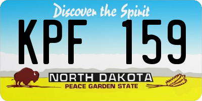 ND license plate KPF159