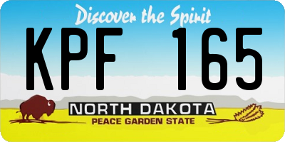 ND license plate KPF165