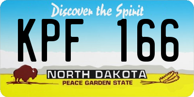 ND license plate KPF166