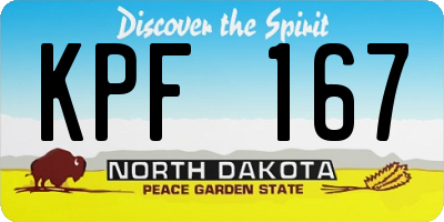 ND license plate KPF167
