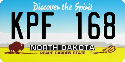 ND license plate KPF168