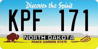 ND license plate KPF171