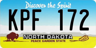 ND license plate KPF172