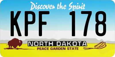 ND license plate KPF178