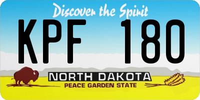 ND license plate KPF180