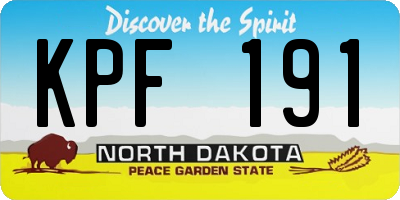 ND license plate KPF191