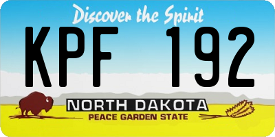 ND license plate KPF192