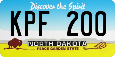 ND license plate KPF200