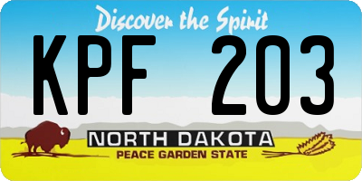 ND license plate KPF203