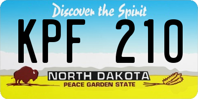 ND license plate KPF210