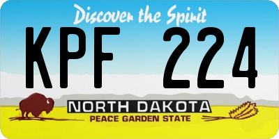 ND license plate KPF224