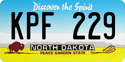 ND license plate KPF229