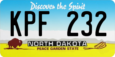 ND license plate KPF232