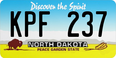 ND license plate KPF237