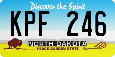 ND license plate KPF246