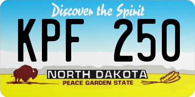 ND license plate KPF250