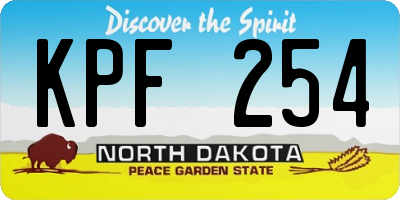 ND license plate KPF254
