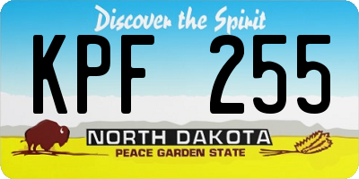 ND license plate KPF255