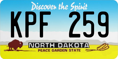 ND license plate KPF259